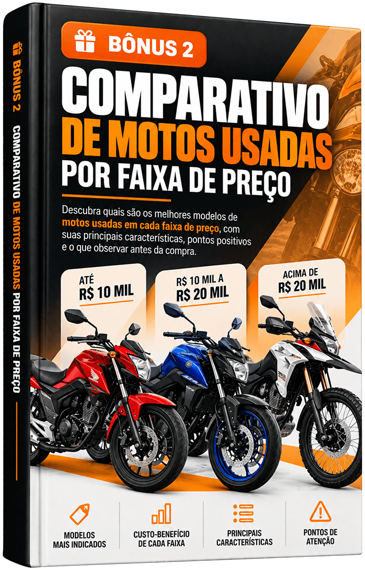Capa do Bônus 2: Comparativo de Motos Usadas por Faixa de Preço