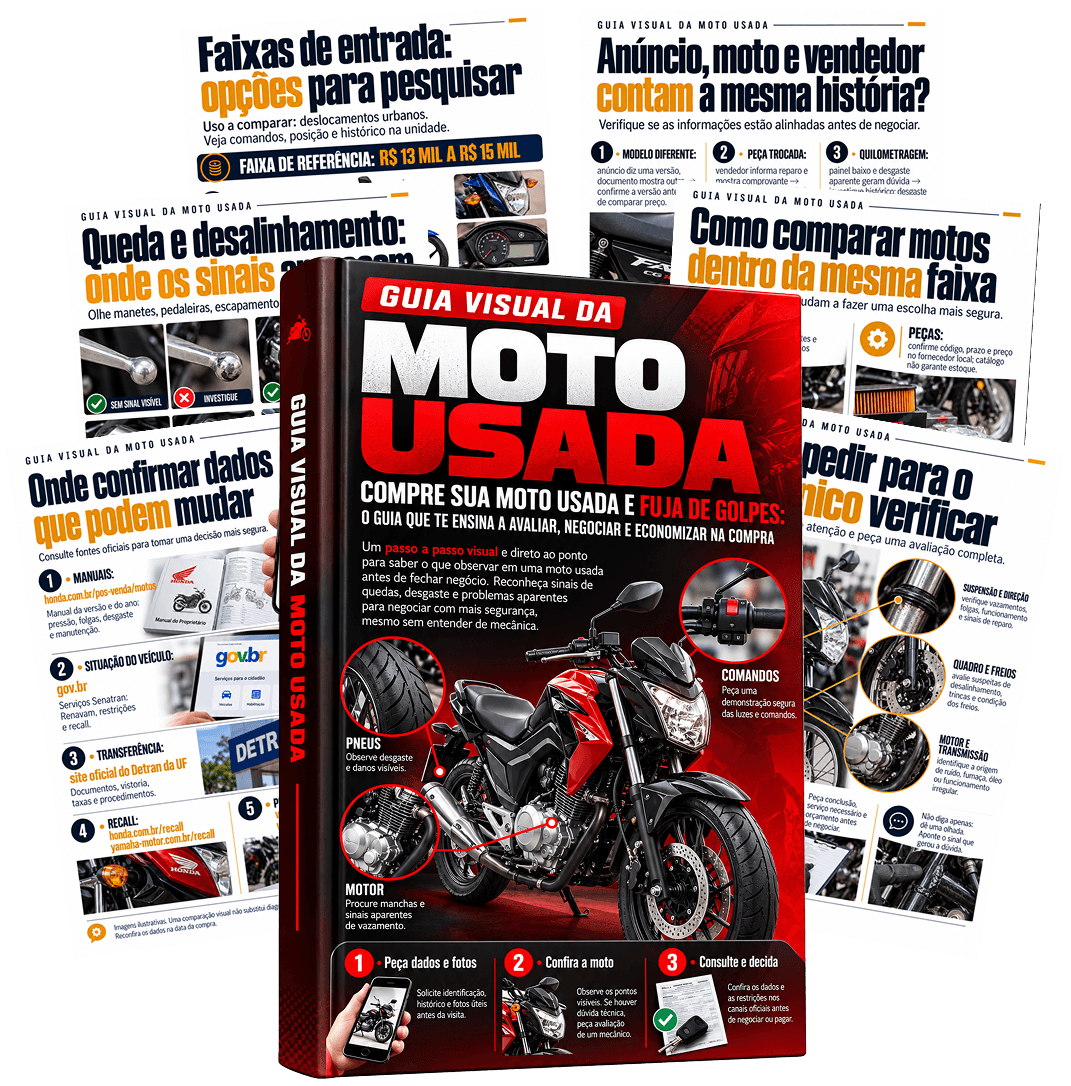 Guia Visual da Moto Usada com páginas do material